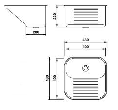 Tanque para Lavanderia 40X40 CT-40 Inox Escovado - 1019416