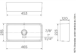Cuba de Apoio Retangular Luxo Branco - 01830826