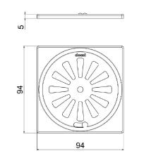 Ralo Quadrado 15cm Inox
