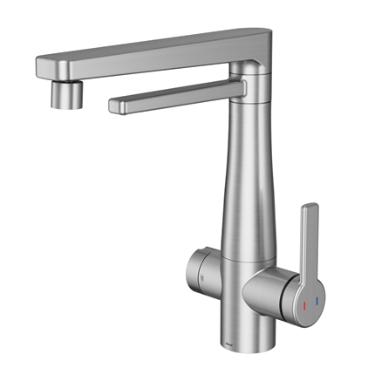 Misturador Monocomando para Cozinha de Mesa com Purificador Nova Vitalis Inox Escovado