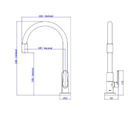 Torneira para Cozinha de Mesa Motion Cromado e Preto