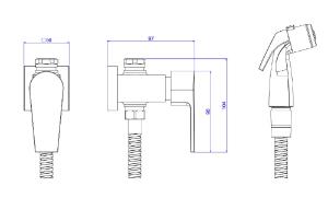 Ducha Higi�nica com Registro Level Black Matte
