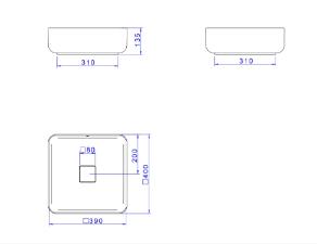 Cuba de Apoio Quadrada Cinza Antracite -  L.11040.85