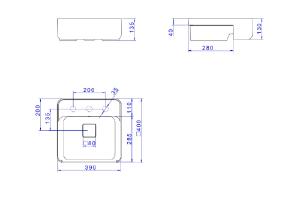 Cuba Semiencaixe com Mesa Quadrada Barbante - L.61040.M.26