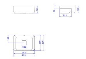 Cuba Semiencaixe Retangular Branco - L.63040.17