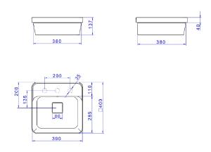 Cuba Sobrepor Quadrada com Mesa �bano Fosco - L.21040.M.94