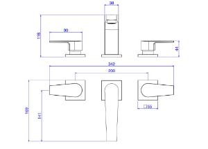 Misturador para Lavat�rio de Mesa Bica Baixa Level Black Matte