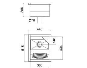 Tanque Reto 44x51,5  com V�lvula Alto Brilho