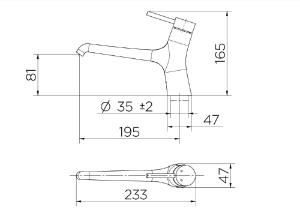 Misturador Monocomando para lavat�rio de Mesa Mantis Cobre Escovado