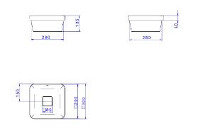 Cuba Sobrepor Quadrada 30 cm Soft Antracite - L.21030.85