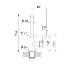 Misturador Monocomando Lina com Bica L Alta Girat�ria Inox