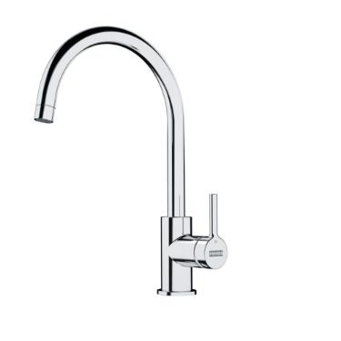 Misturador Monocomando para Cozinha de Mesa Lina com Bica em J Altal Girat�ria Inox