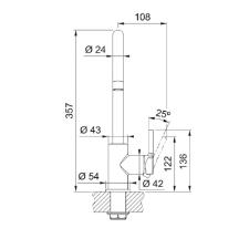 Misturador Monocomando para Cozinha de Mesa Lina com Bica em J Altal Girat�ria Inox