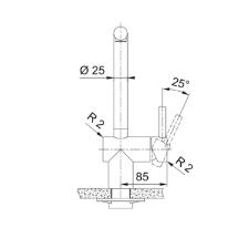Misturador Monocomando para Cozinha de Mesa Atlas Neo com Bica em L Alta Extens�vel Inox Escovado