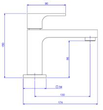Torneira para Lavat�rio de Mesa Bica Baixa Unic Dark Antracite
