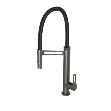 Misturador Monocomando para Cozinha de Mesa Gourmet Industrial Urban Dark Antracite e Preto