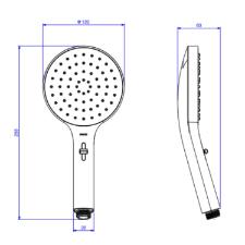 Ducha Manual Redonda para Chuveiro Flex com Multijatos Cromado