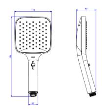 Ducha Manual Quadrada para Chuveiro Flex com Multijatos Cromado