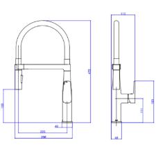 Misturador Monocomando Cozinha Level Motion Cromado e Preto