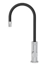 Misturador Monocomando Para Cozinha De Mesa Bica Alta Beta Motion Cromado e Preto