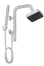 Chuveiro de Parede Com Tubo e Desviador Retangular Select Eco Cromado