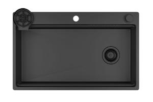 Cuba de Cozinha Retangular com Deck e Acess�rios Workstation Black Matte