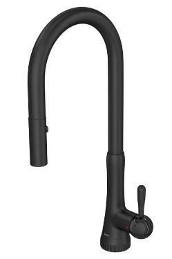 Misturador Monocomando para Cozinha de Mesa Bica M�vel Perola Black Matte