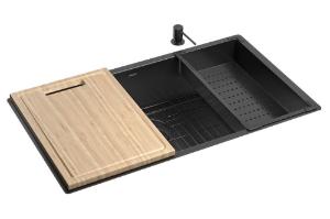 Cuba para Cozinha Inox 75x40 com Acess�rios Suprema Black Matte