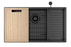 Cuba para Cozinha Inox 75x40 com Acess�rios Suprema Black Matte