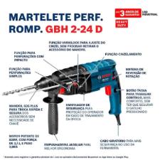 MARTELETE PERFURANTE PROF. GBH 2-24 D 06112A02E0 BOSCH