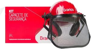 KIT CAPACETE PROTECAO P/OBRA VERM. BRANCO