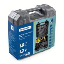PARAFUSADEIRA BATERIA C/KIT 16PCS 42383216 TRAMONTINA