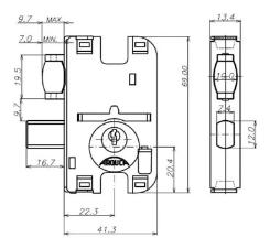Miolo 1520 ROLETE Arouca Cilindro 2 Chaves p/ Fechadura Porta Pivotante Vidro