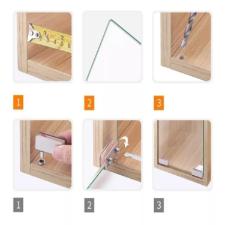 Kit Mini Dobradi�as p/ Vitrine / Rack com Im� Vidros 4 a 8mm