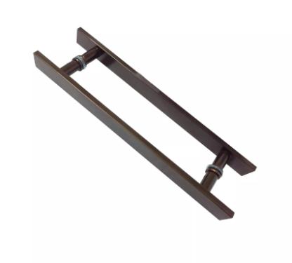 Puxador Bronze 1003 (Escuro) 30cm (20cm Entre Furos) Barra Chata Porta Vidro Madeira Port�o