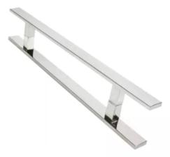 Puxador A�o Inox 304 60cm (40cm entre furos) Barra Chata Porta Vidro Madeira Port�o