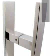 Puxador A�o Inox 304 60cm (40cm entre furos) Barra Chata Porta Vidro Madeira Port�o