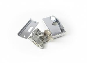 Kit Fechadura 3530 (1510F) Cromada Vidro/Alvenaria Portas Correr Vidro Temperado BLINDEX