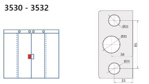 Kit Fechadura 3530 (1510F) Cromada Vidro/Alvenaria Portas Correr Vidro Temperado BLINDEX