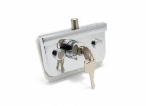 Kit Fechadura 1520 Cromada Vidro/Alvenaria Portas Pivotantes Vidro Temperado BLINDEX