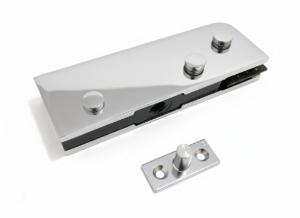 Kit 01 Sem Fechadura Cromado para Porta Pivotante em Vidro Temperado FVT