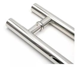Puxador A�o Inox 304 30cm (20cm Entre Furos) Tubular Redondo Porta Vidro Madeira Port�o
