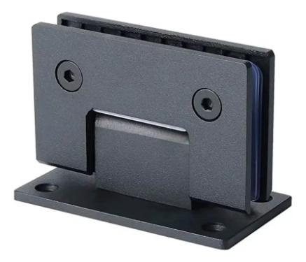 Dobradi�a Preta 1012 modelo Gv48 em A�o Inox 304 - Porta Vidro Box