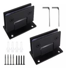 Dobradi�a Preta 1012 modelo Gv48 em A�o Inox 304 - Porta Vidro Box