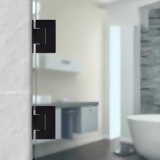 Dobradi�a Preta 1012 modelo Gv48 em A�o Inox 304 - Porta Vidro Box