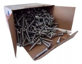 Kit Caixa c/ 200 Parafusos 4,8x50 Phillips Ponta Piloto Cabe�a Panela p/ Esquadria - New Fix