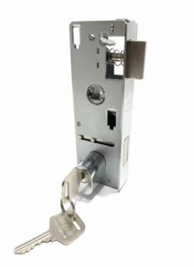 Miolo 1520TA Oval p/ Fechadura Ma�aneta Cromado Cilindro 2 Chaves Porta Pivotante Vidro