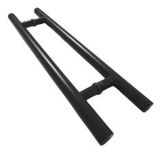 Puxador A�o Inox 304 Preto Tubular Redondo 45cm (30cm Entre Furos) Porta Vidro Madeira Port�o