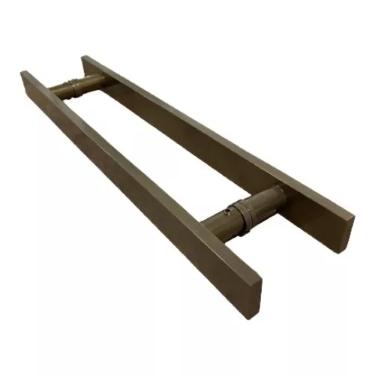 Puxador Bronze 1002 (Claro) 60cm (40cm Entre Furos) Barra Chata Porta Vidro Madeira Port�o