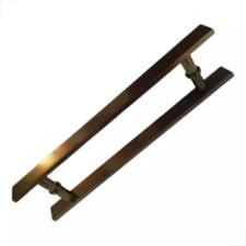 Puxador Bronze 1002 (Claro) 60cm (40cm Entre Furos) Barra Chata Porta Vidro Madeira Port�o
